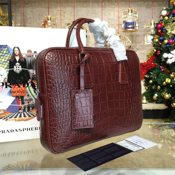 Pra*a leather briefcase 4206 36cm x 5.5cm x 28cm