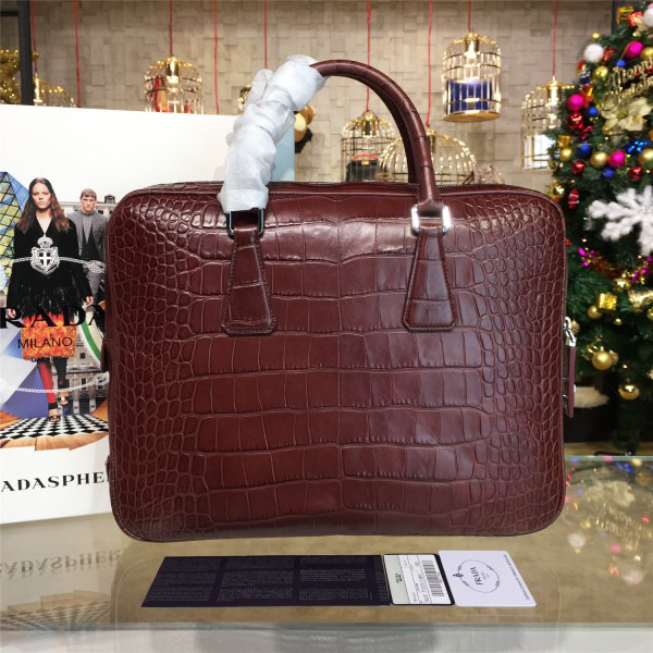 Pra*a leather briefcase 4206 36cm x 5.5cm x 28cm