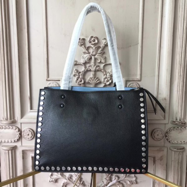 Pra*a etiquette bag black 4293  28cmx14cmx21cm