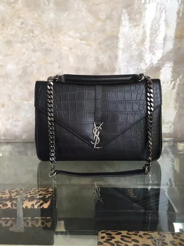 Y51 monogram college in embossed crocodile shiny leather 5106 32cm x 20cm x 8.5cm