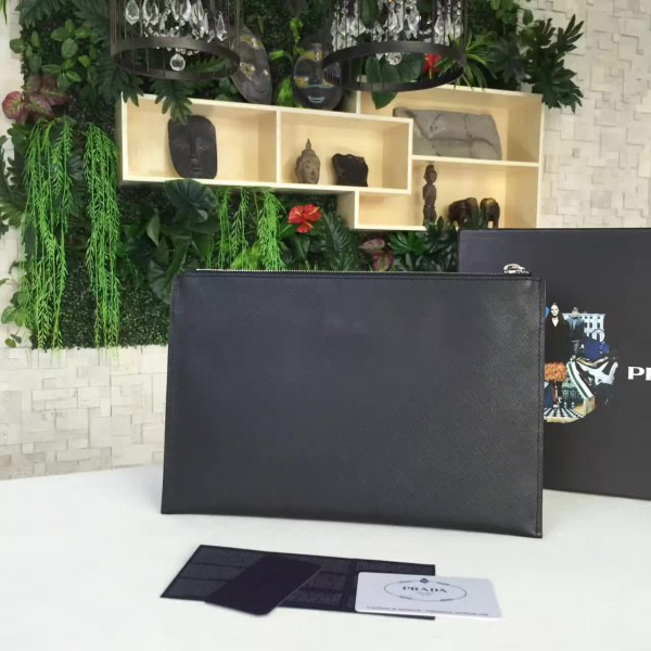 Pra*a leather clutch bag 4183 30cm x 20cm