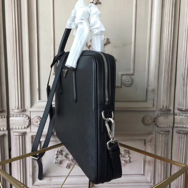 Pra*a leather briefcase 4325 34cmx7.5cmx34.5cm