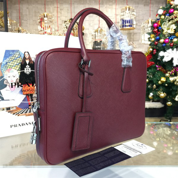 Pra*a leather briefcase 4218 37cm x 5.5cm x 29cm