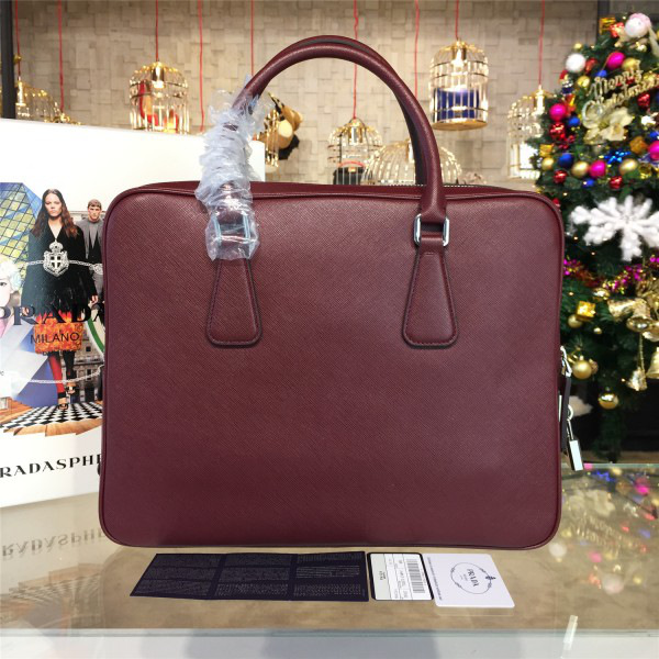 Pra*a leather briefcase 4218 37cm x 5.5cm x 29cm
