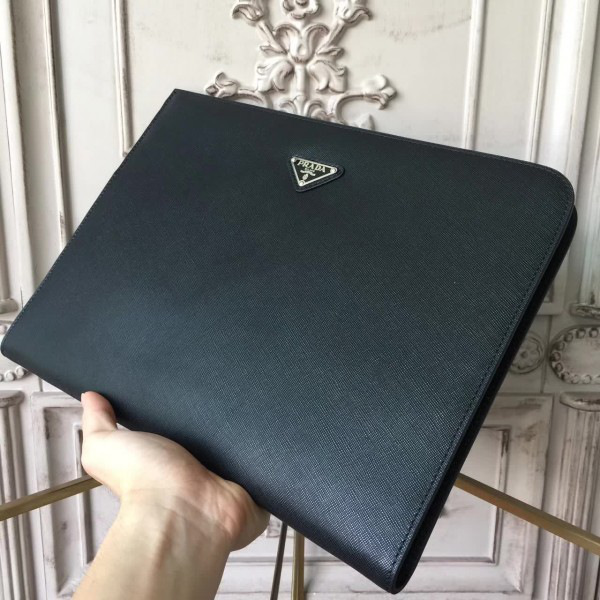 Pra*a leather clutch bag 4277 33cm x 2.5cm x 24cm