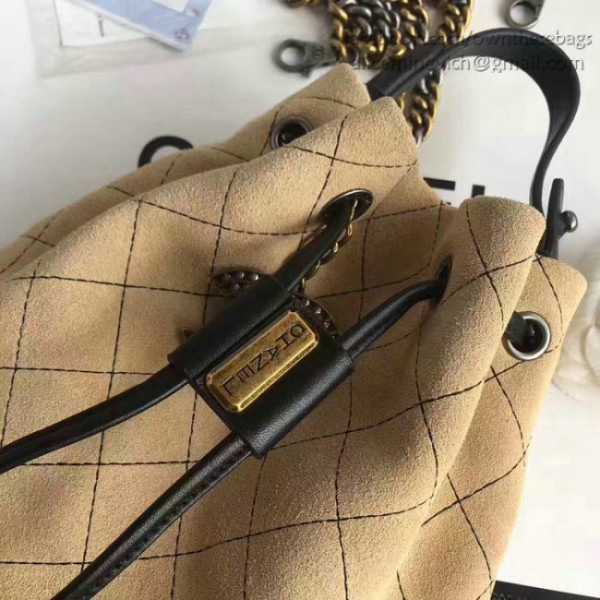 Ch**el calf leather mini bucket bag
