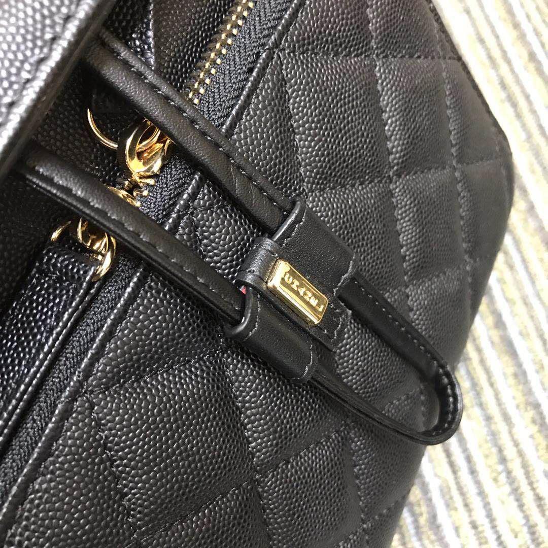 Ch**el fine grain embossed calf leather backpack 24*21*16cm
