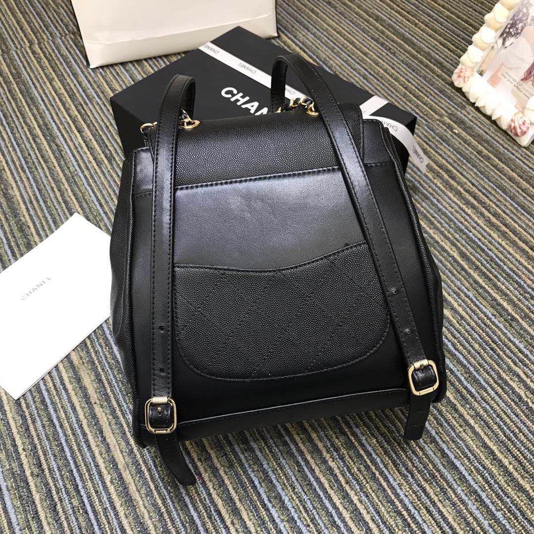 Ch**el fine grain embossed calf leather backpack 24*21*16cm