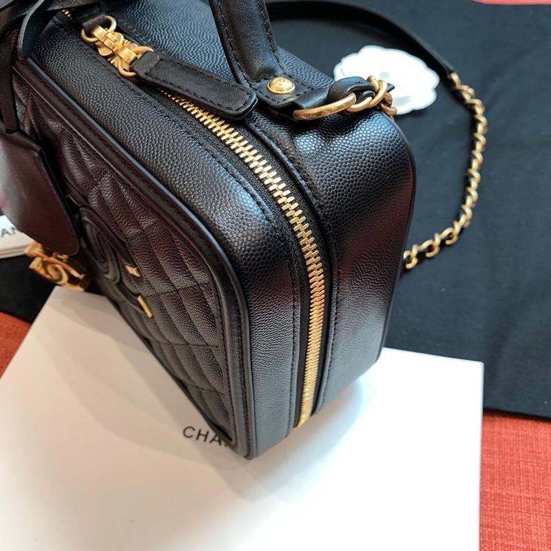 Ch**el chain camera bag-black-17cm-21cm