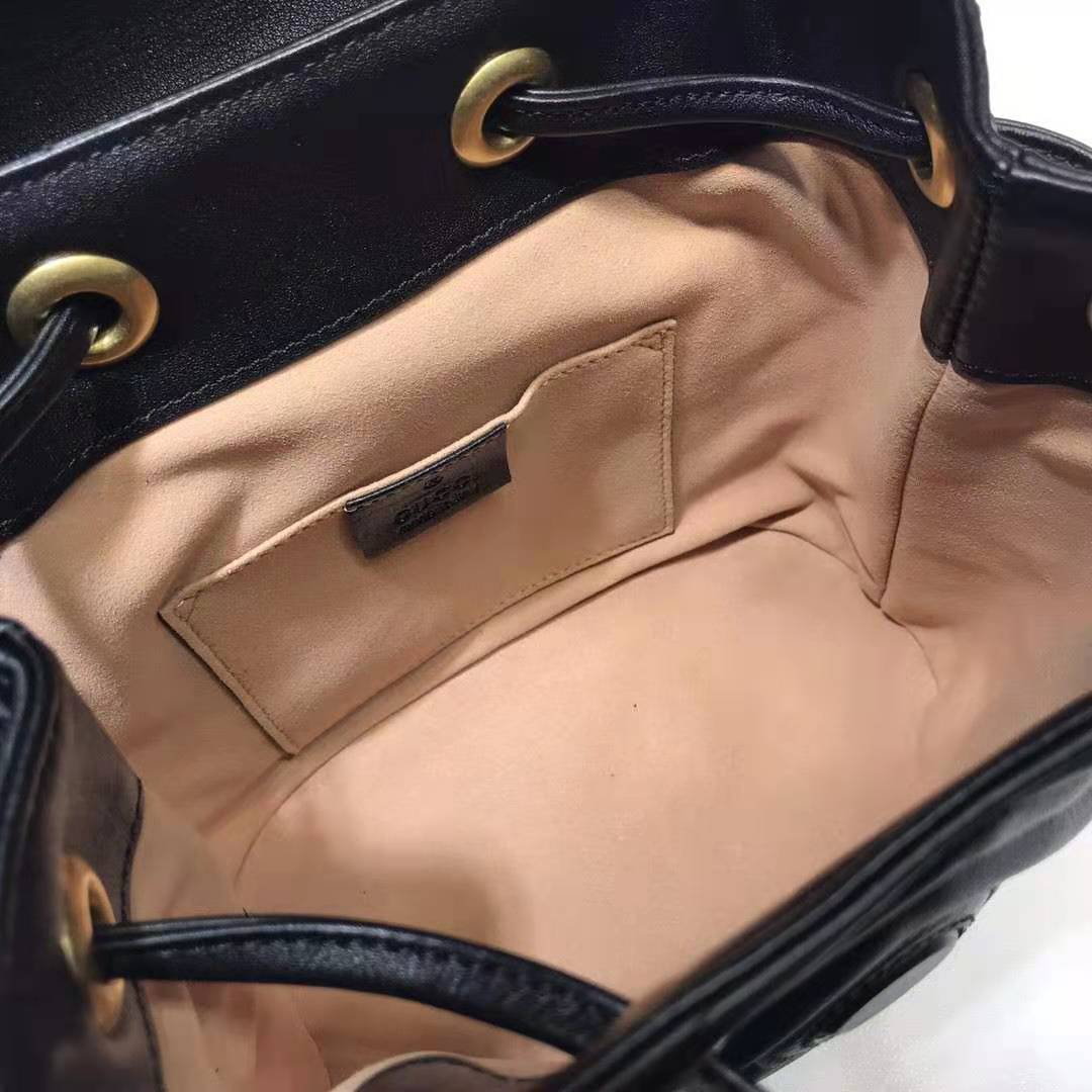 Gvc*1 backpack black with gold hardware 19*18.5*10cm