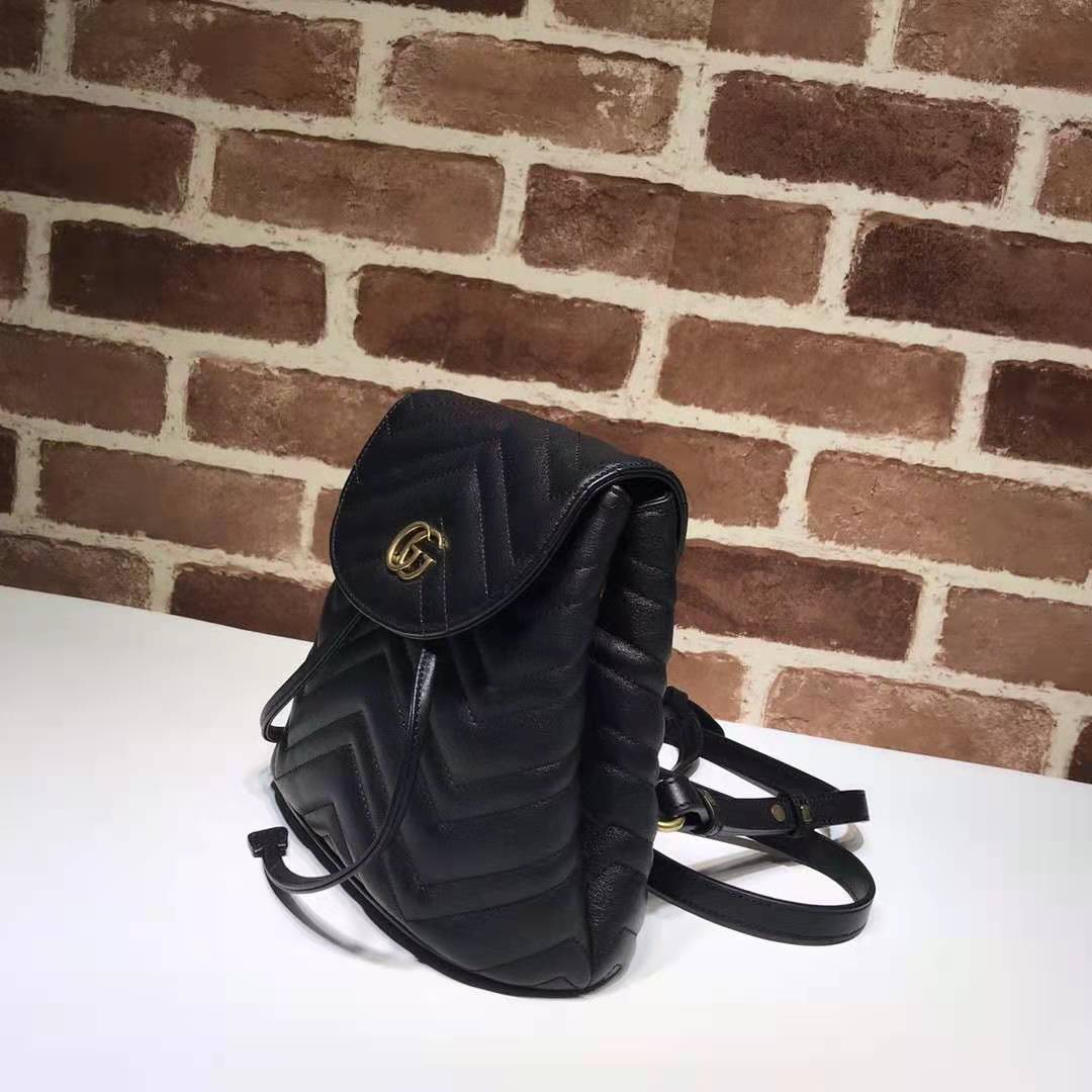 Gvc*1 backpack black with gold hardware 19*18.5*10cm