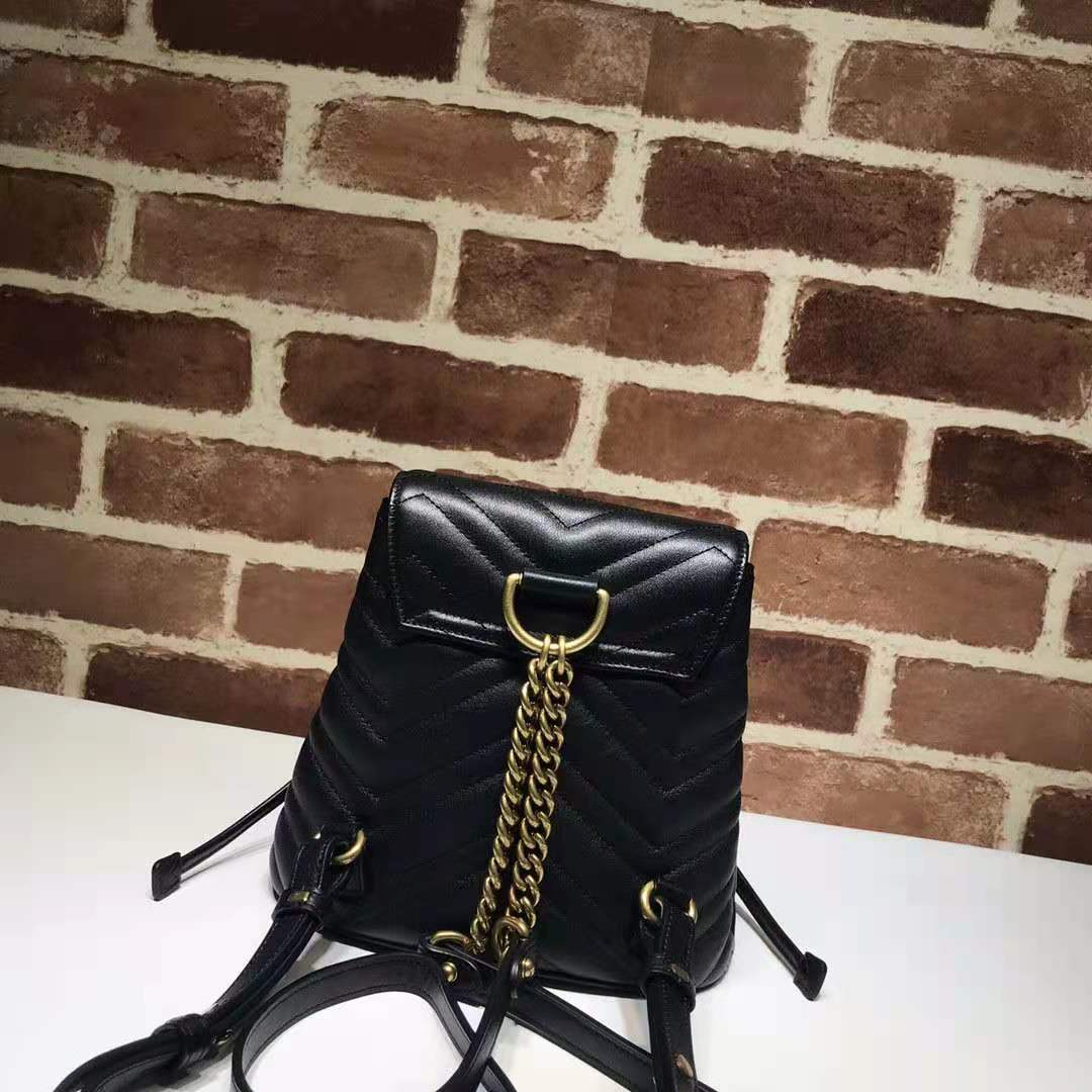Gvc*1 backpack black with gold hardware 19*18.5*10cm
