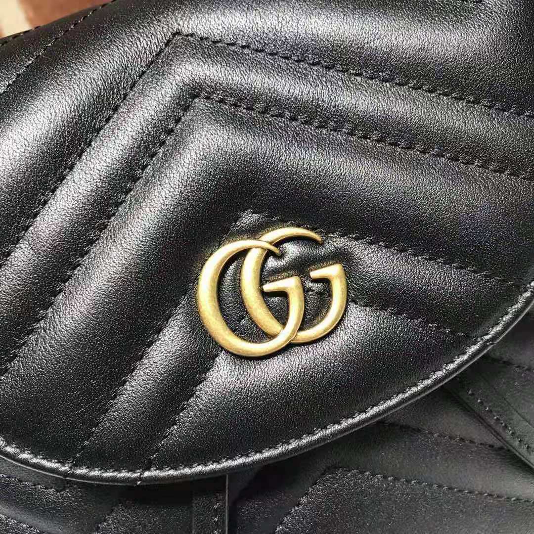 Gvc*1 backpack black with gold hardware 19*18.5*10cm