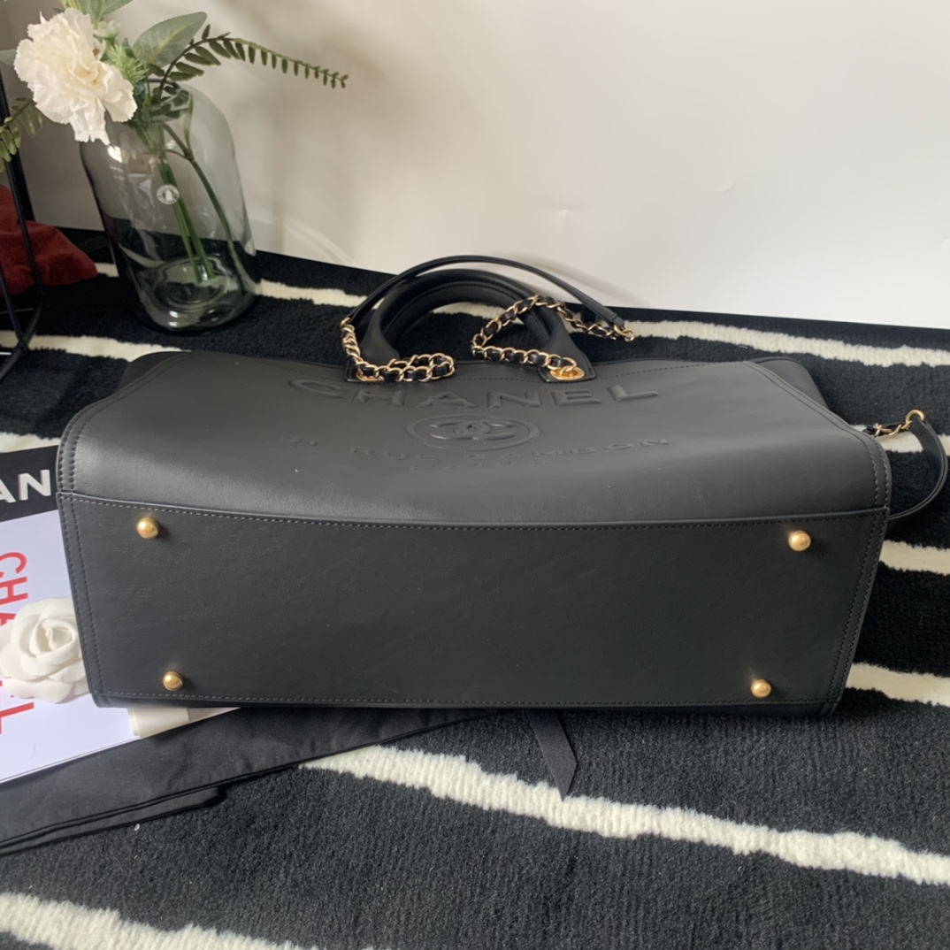 Ch**el large shopping bag black a66941 30 x 50 x 22 cm