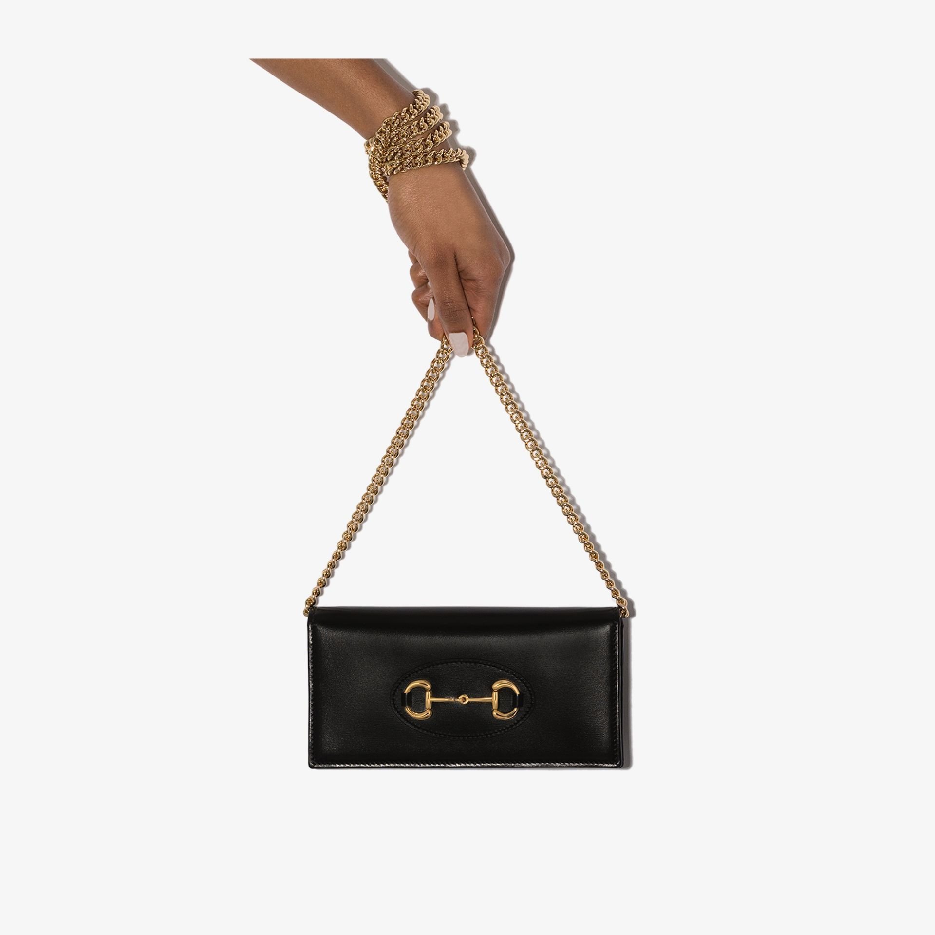 Gvc*1 horsebit 1955 wallet with chain black leather 6218920yk0g 19 x 10 x 2.5 cm