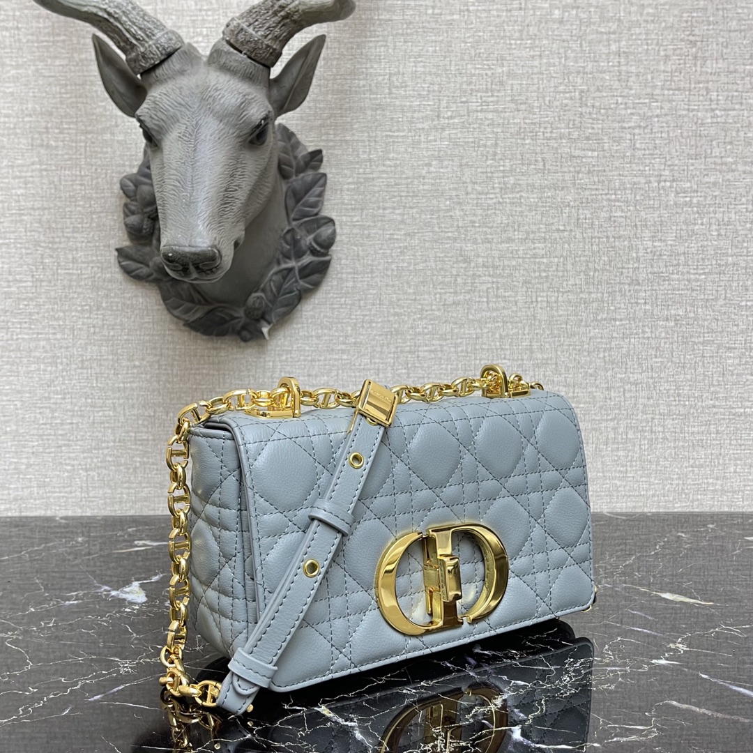 d10r small caro bag gray S*pple cannage calfskin m9241uwhc 20 × 12 × 7 cm
