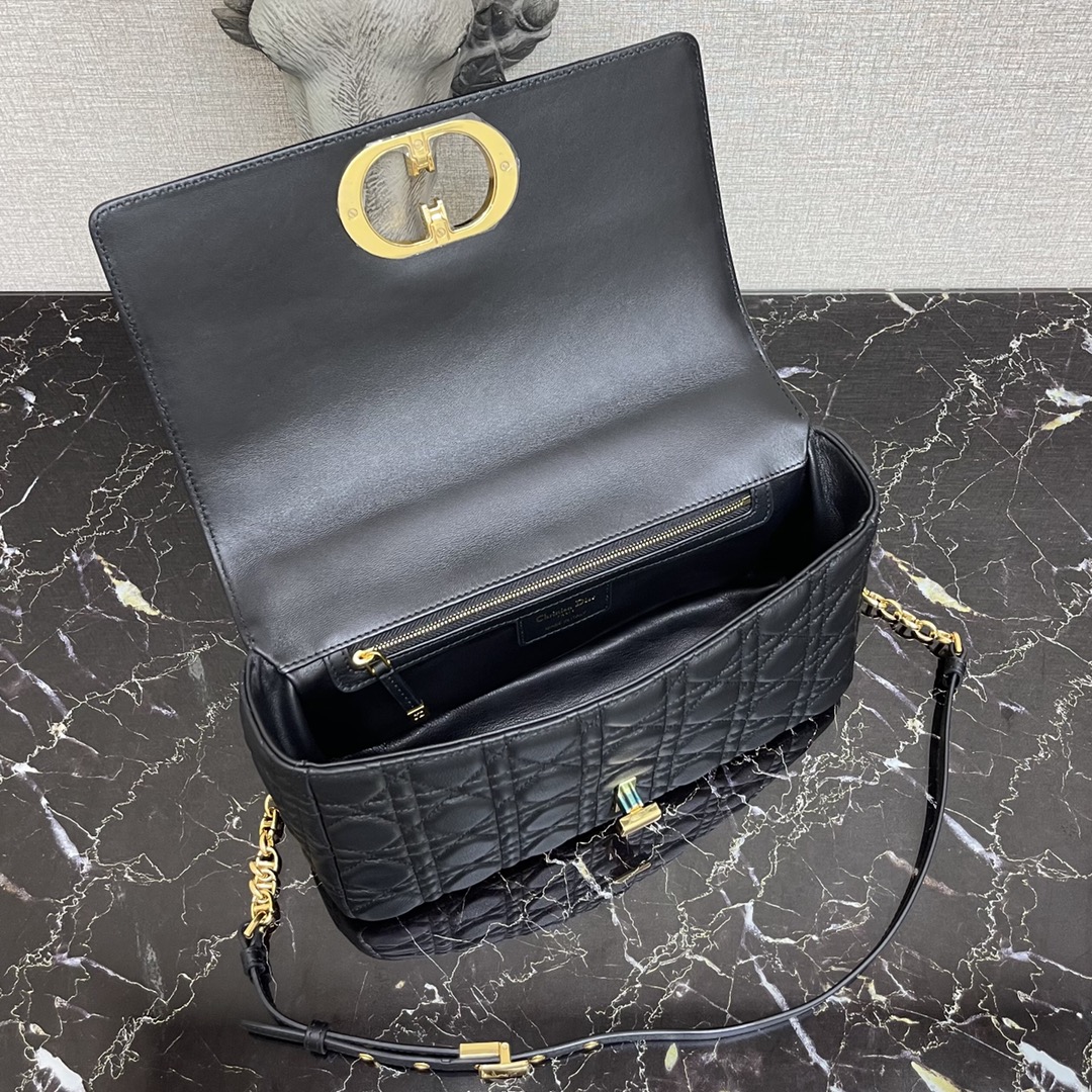 d10r large d10r caro bag black S*pple cannage calfskin m9243uwhc 28 × 17 × 9 cm
