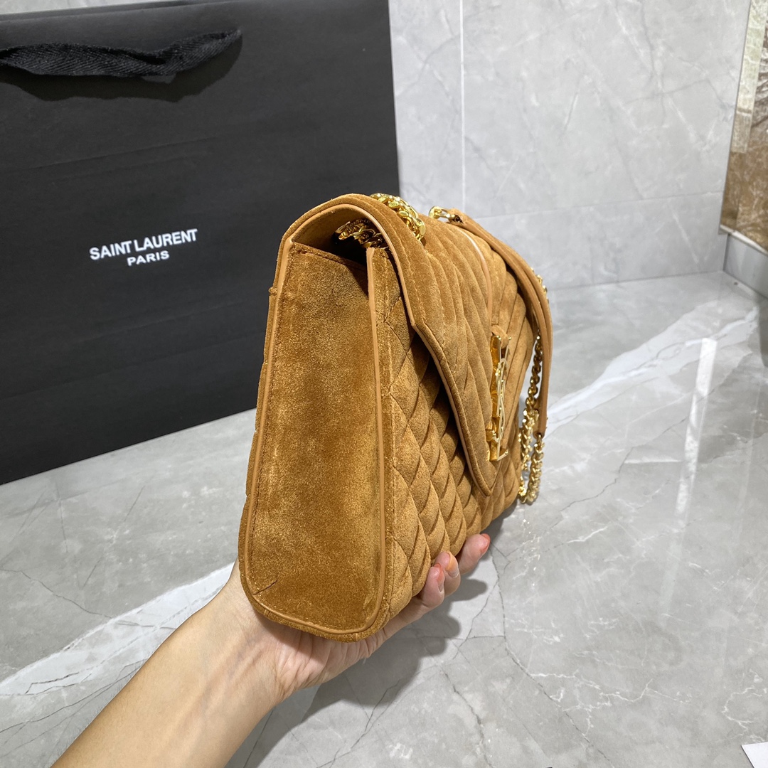 Y51 envelope medium bag in mix matelassÉ velvet beige 487206 24 × 17.5 × 6 cm