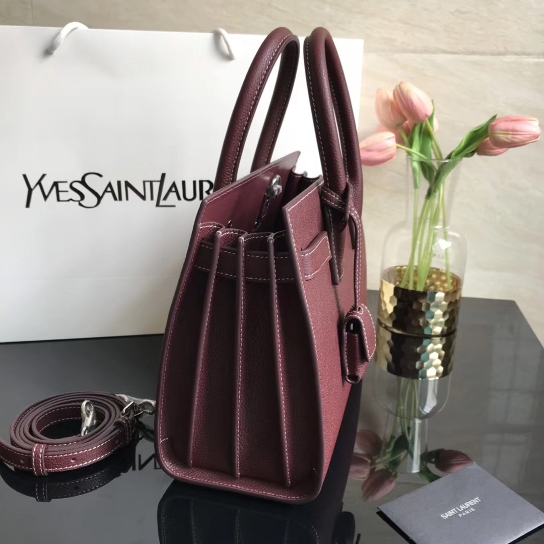 Y51 classic sac de jour baby in grained leather opyum red 421863 26 x 20.5 x 12.5 cm