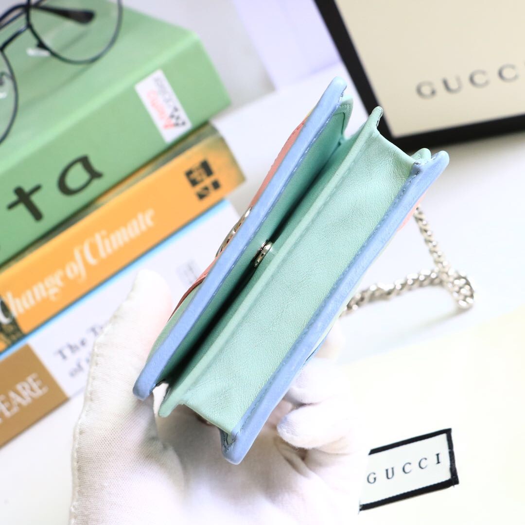 Gvc*1 gg marmont card case wallet rainbow pastel 625693 11 x 8.5 x 3 cm