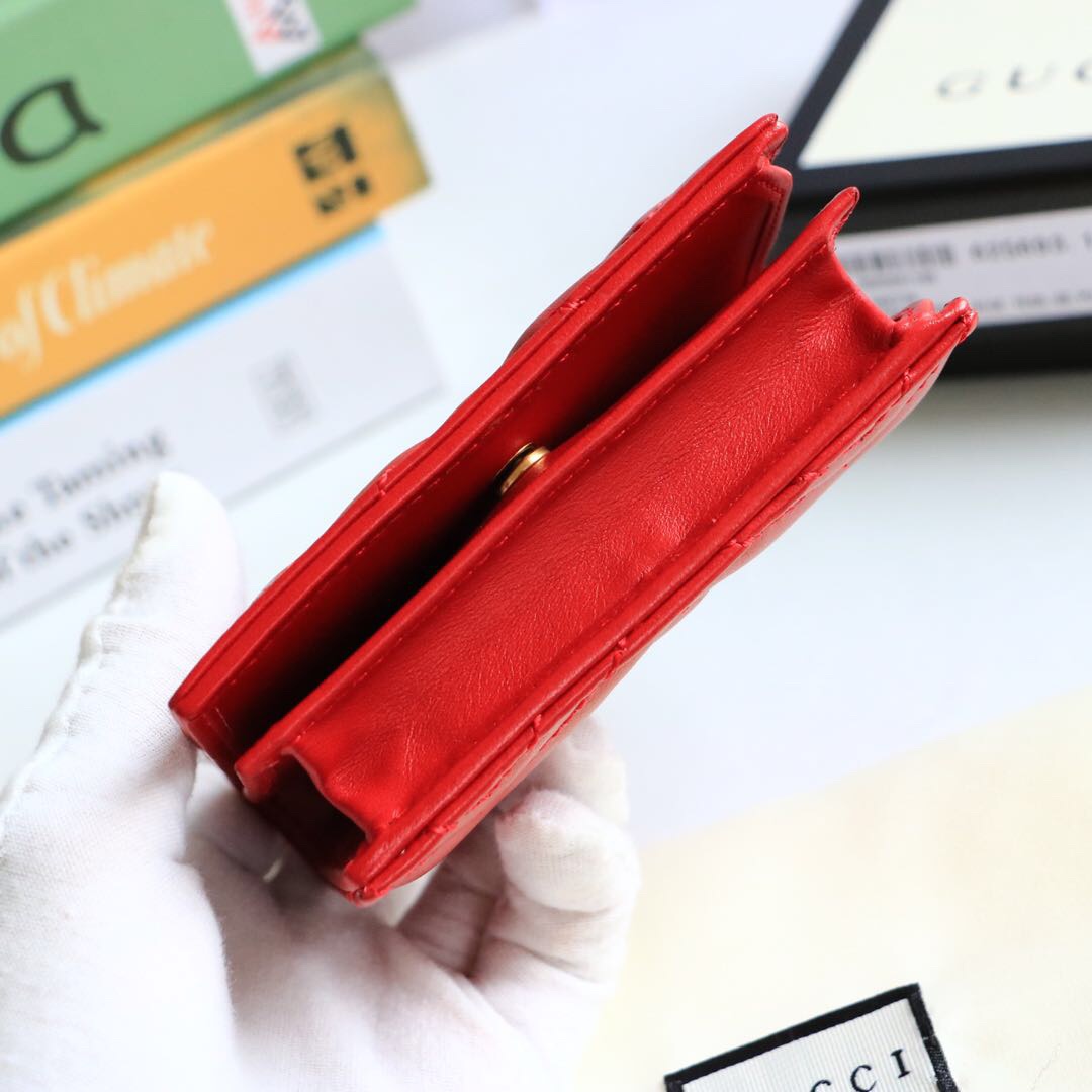Gvc*1 gg marmont card case wallet red 625693 11 x 8.5 x 3 cm