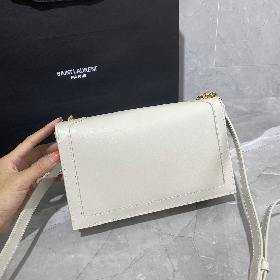 Y51 book bag in smooth leather white 532756 24 × 14 × 8 cm