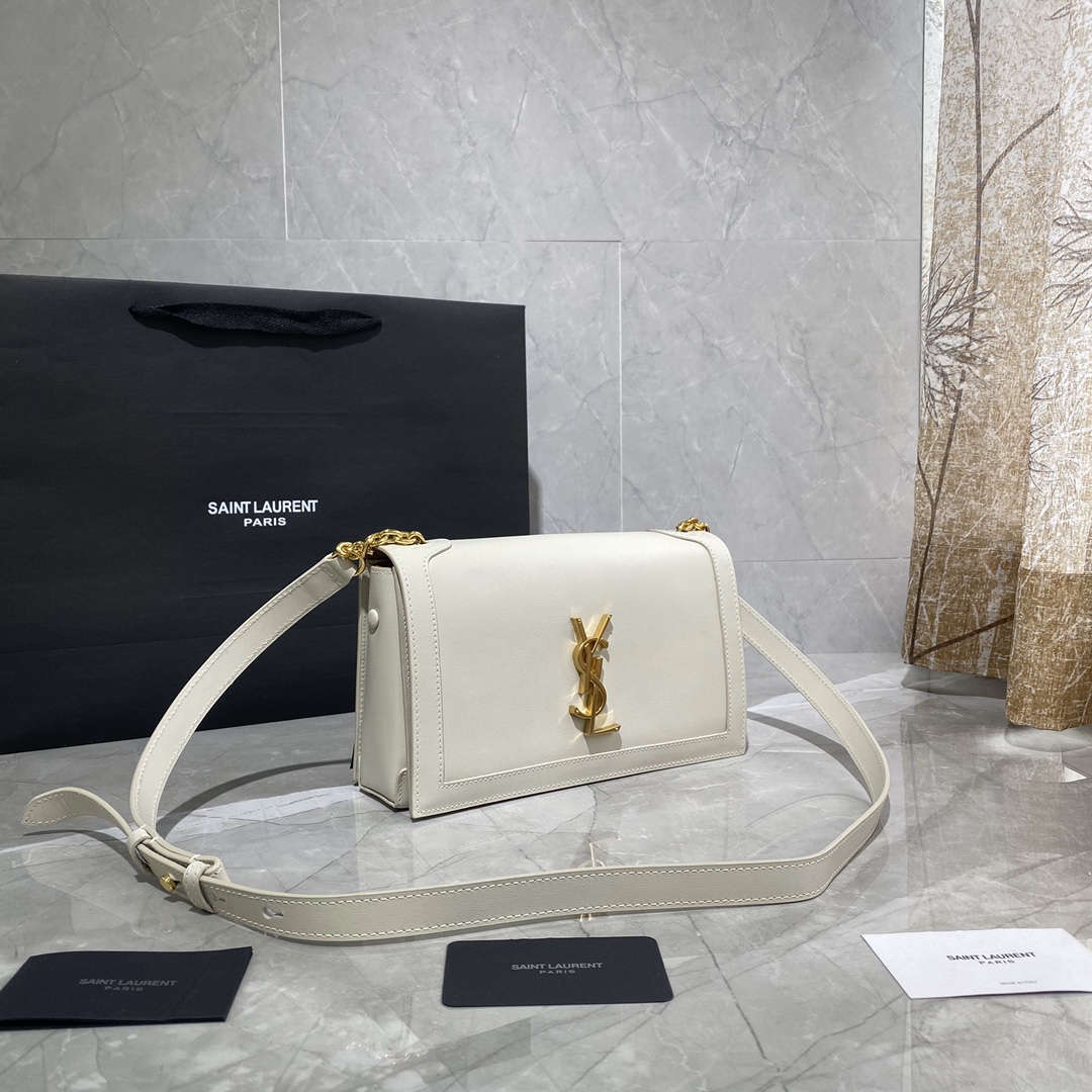 Y51 book bag in smooth leather white 532756 24 × 14 × 8 cm