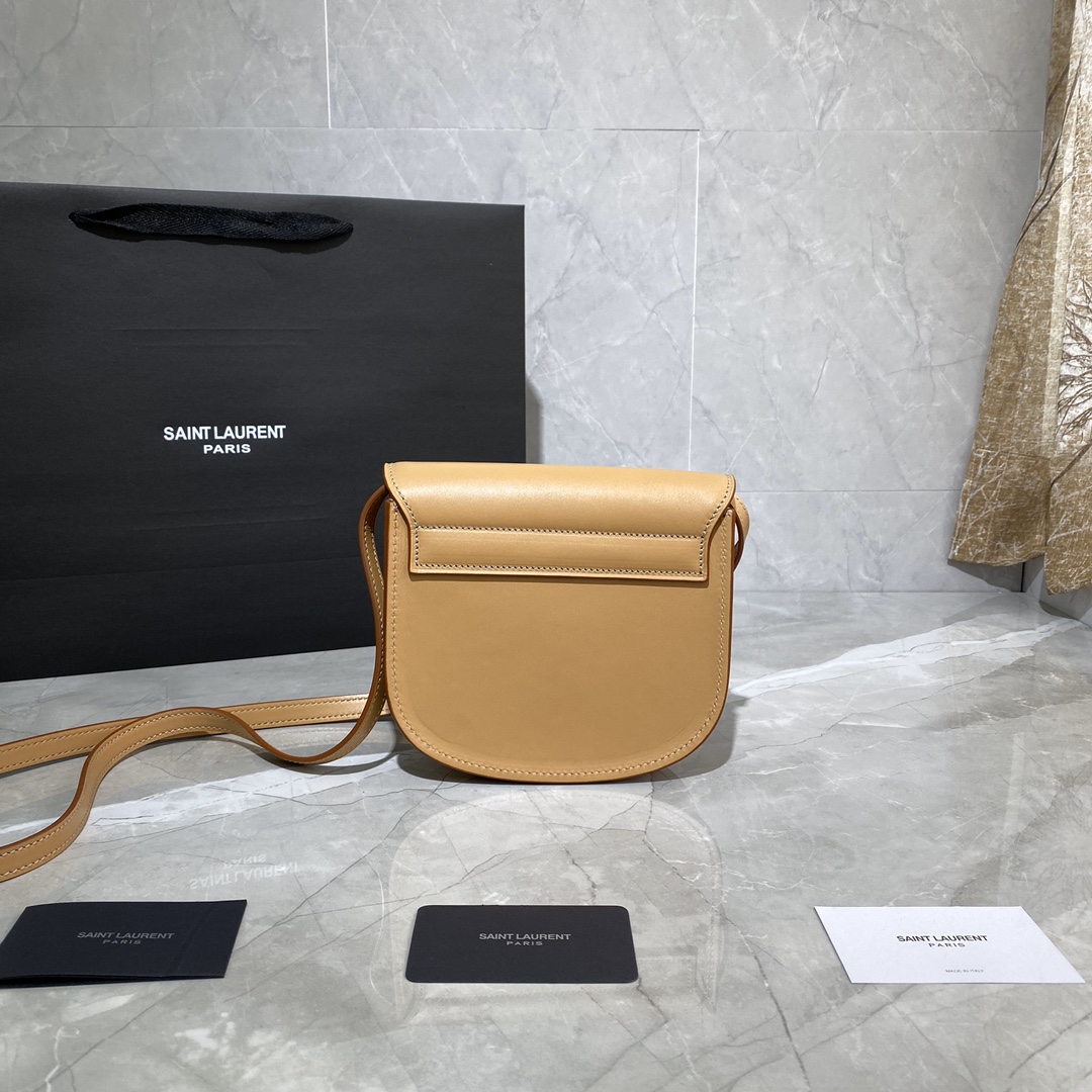 Y51 kaia small satchel in smooth vintage leather brown gold 619740 18 x 15.5 x 5.5 cm