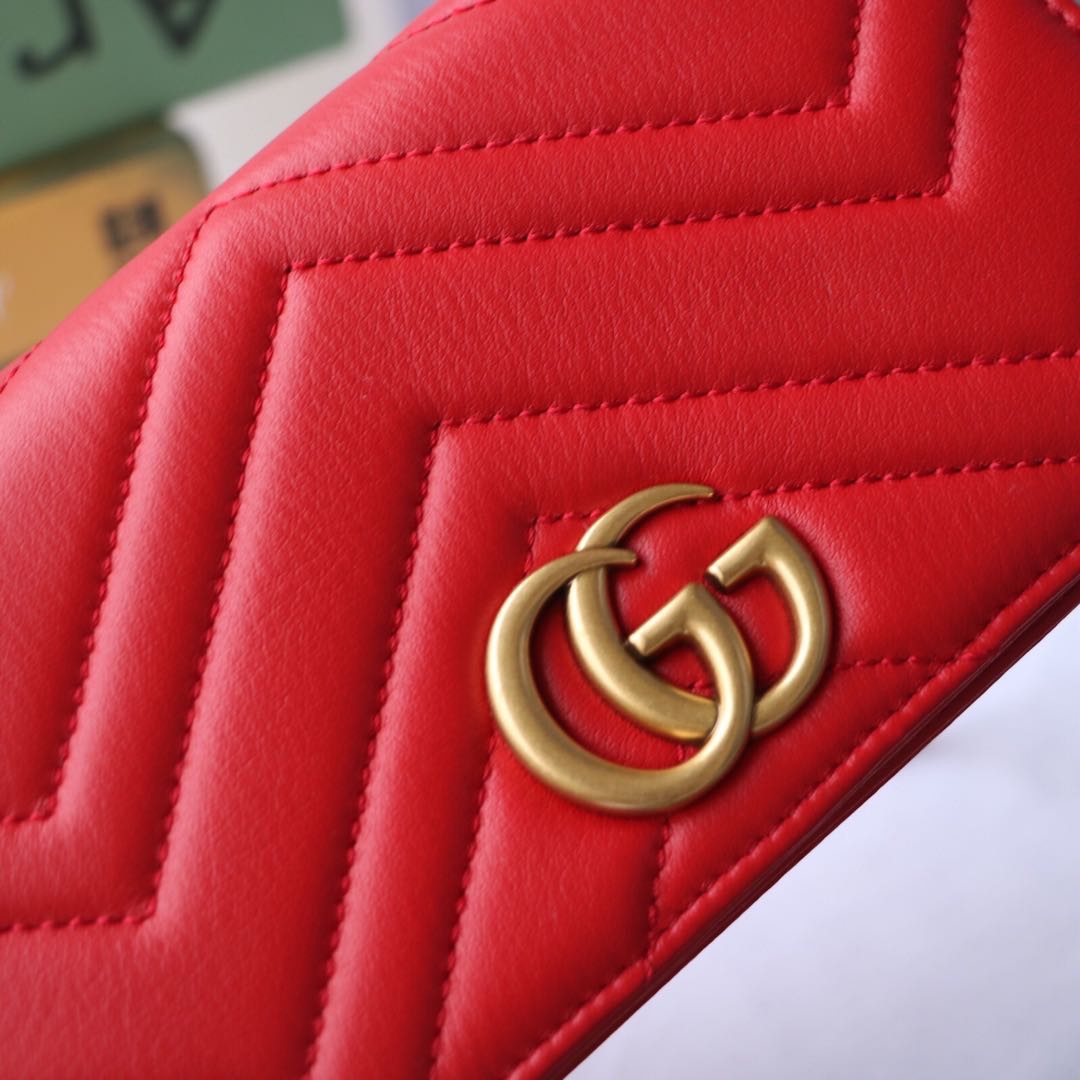 Gvc*1 gg marmont mini bag red leather 488426 18 x 10 x 5 cm