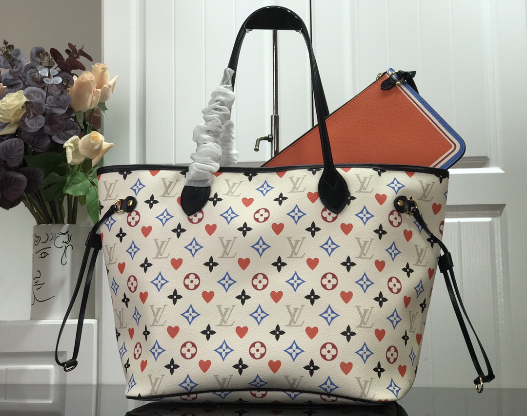 l0vis Vvtt0n game on neverfull mm monogram canvas white m57462 31 x 28 x 14 cm