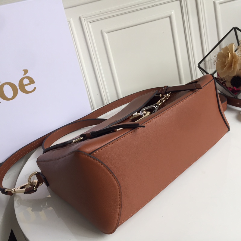 CHLOÉ MEDIUM FAYE DAY BAG Tan CHC17WS321 32.5 x 25 x 13 cm double carry bag in smooth & suede calfskin