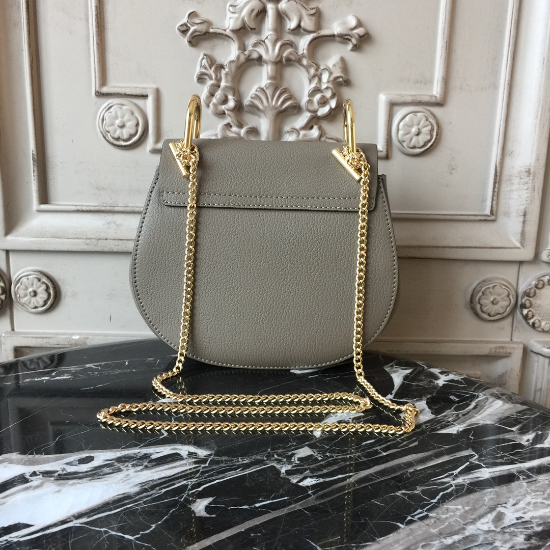 CHLOE MINI DREW Shoulder Bag Motty Grey 19 x 7 x 16 cm
