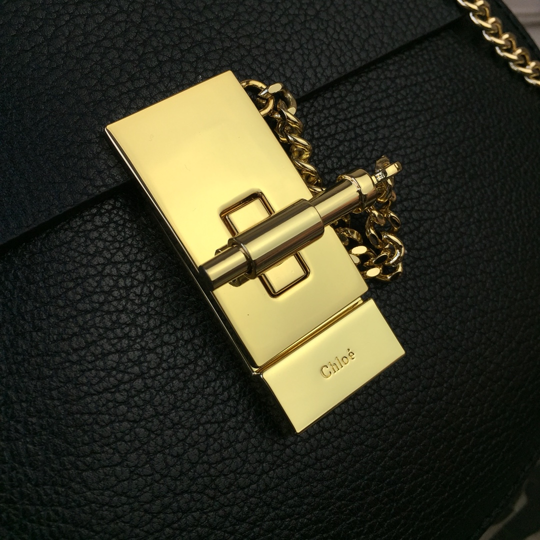 CHLOE MINI DREW Shoulder Bag Black 19 x 7 x 16 cm