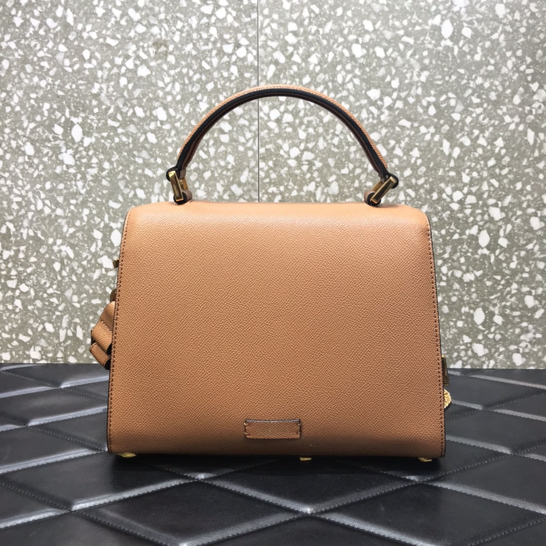 Va1e*ntin0 small vsling grainy calfskin handbag beige zw2b0f 25.5 x 12 x 19 cm