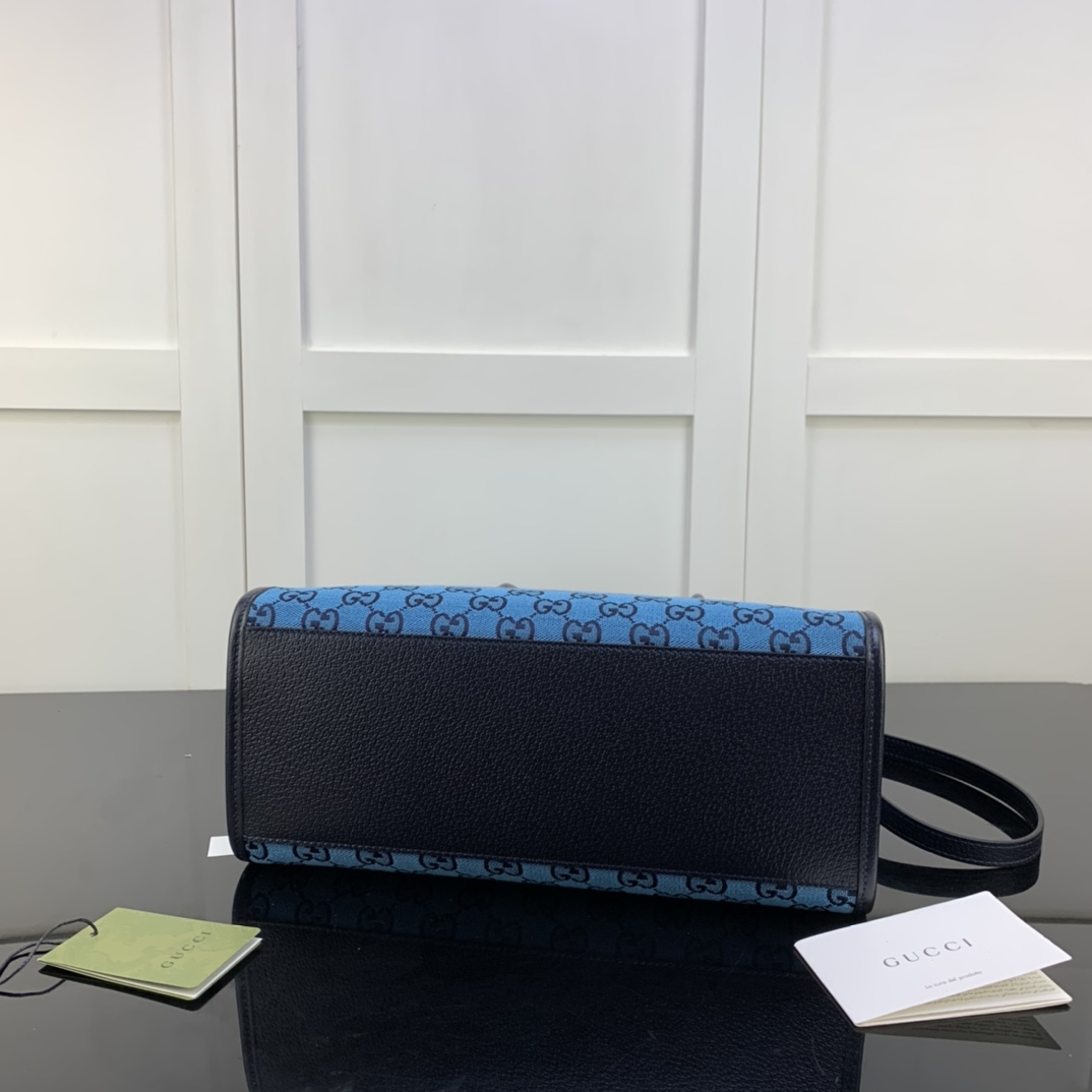 Gvc*1 gg small tote bag blue svp*me canvas 659983 31 x 26.5 x 14 cm