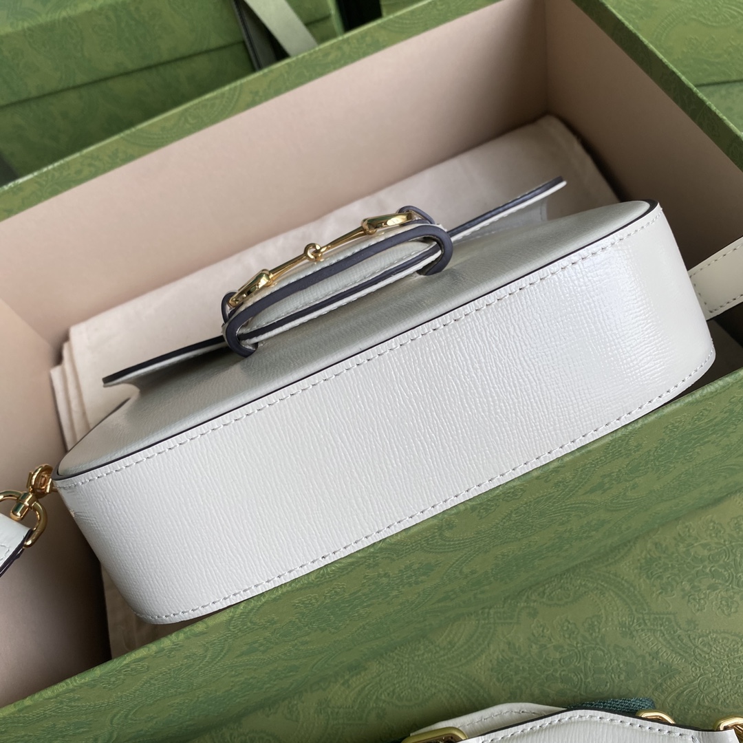 Gvc*1 mini horsebit 1955 bag leather white 658574 20.5 x 14 x 5 cm