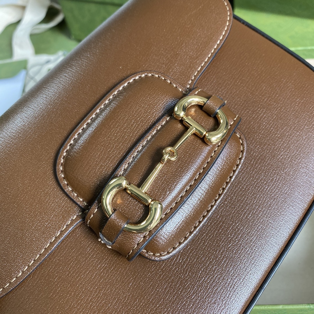 Gvc*1 mini horsebit 1955 bag leather brown 658574 20.5 x 14 x 5 cm