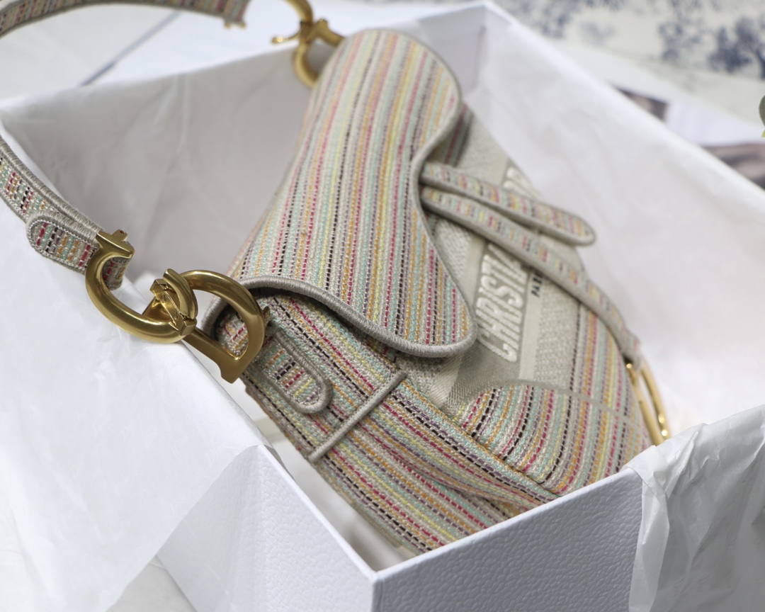 D10r saddle bag embroidery stripes color m0446 25.5 x 20 x 6.5 cm