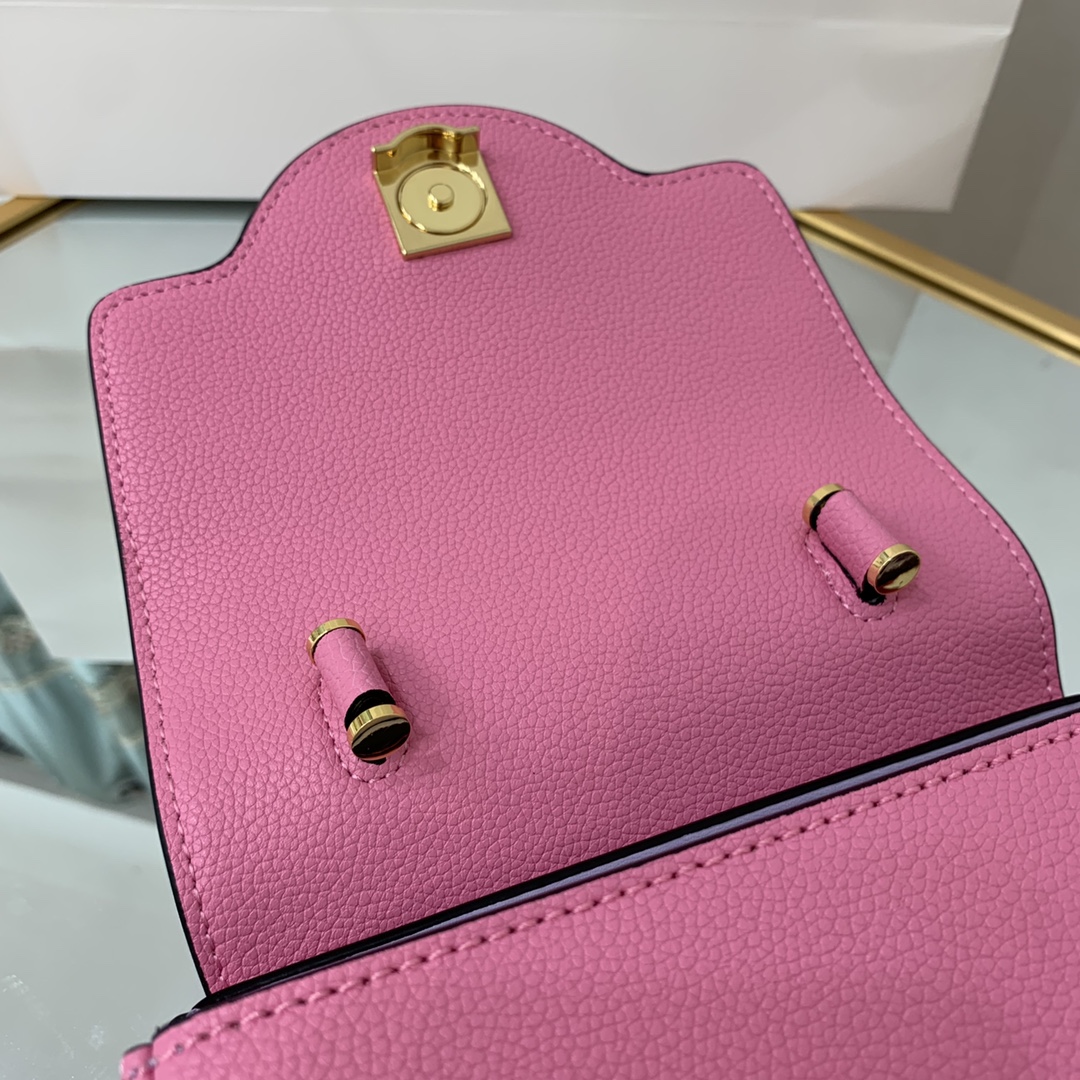 VERSACE SMALL LA MEDUSA HANDBAG Pink DBFI040 20 x 10 x 17 cm