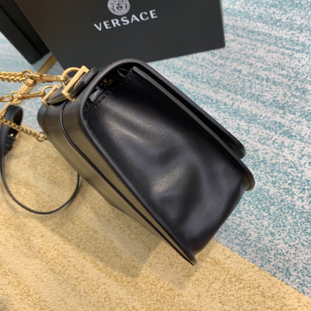 VERSACE VIRTUS Shoulder Bag Black DBFG985 24 x 9 x 16.5 cm