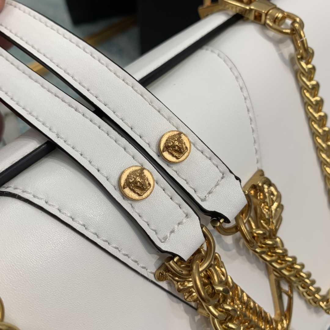 VERSACE VIRTUS Shoulder Bag White DBFG985 24 x 9 x 16.5 cm