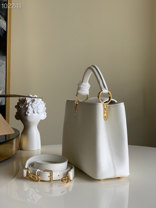 l0vis Vvtt0n capucines mm taurillon leather white m42253 31 × 21 × 11 cm