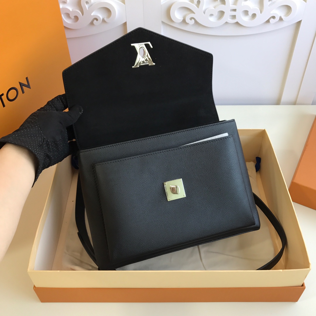 l0vis Vvtt0n mylockme satchel grained calfskin leather black m54849 28 x 20 x 11 cm