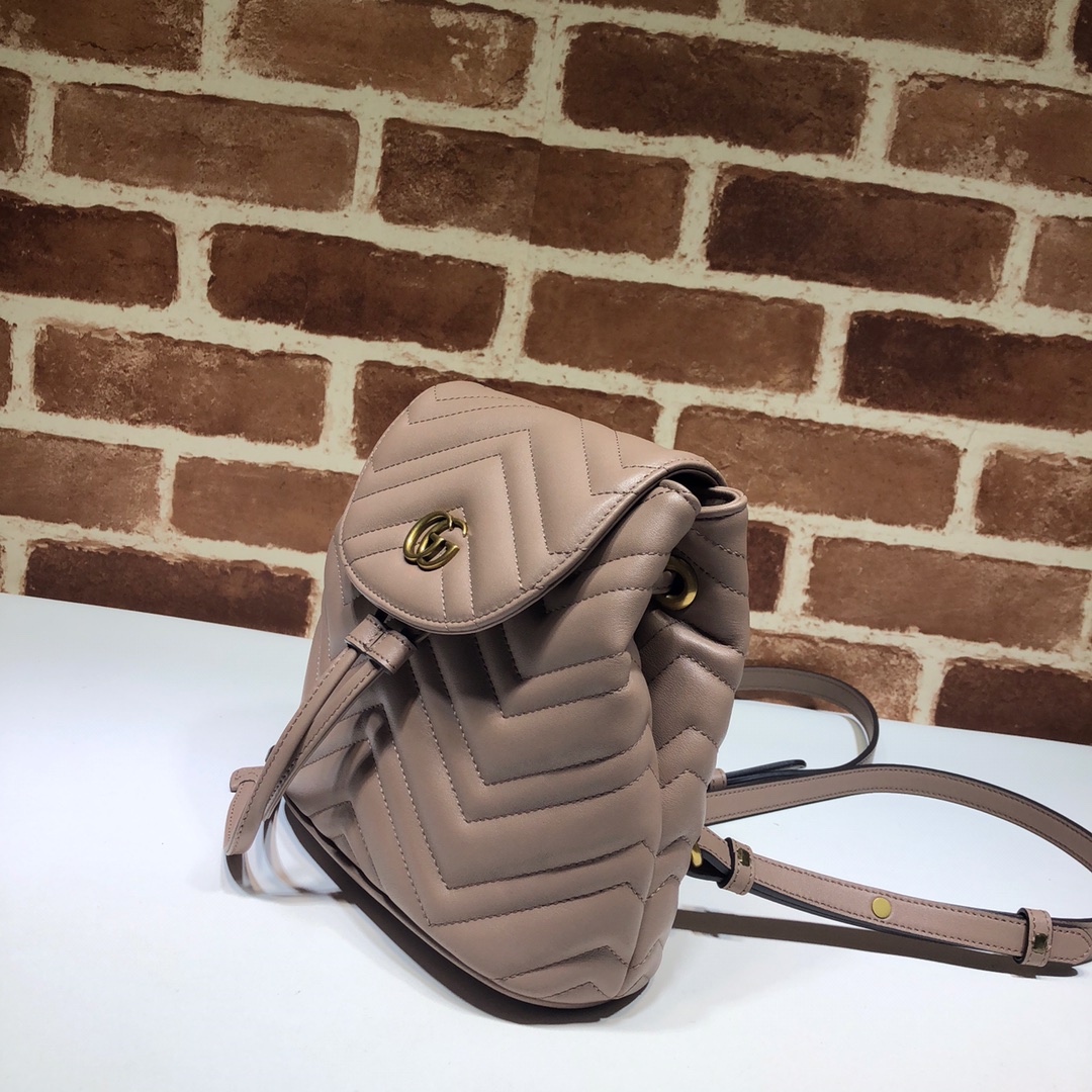 Gvc*1 gg marmont matelassé backpack beige 528129 19 x 18.5 x 10 cm