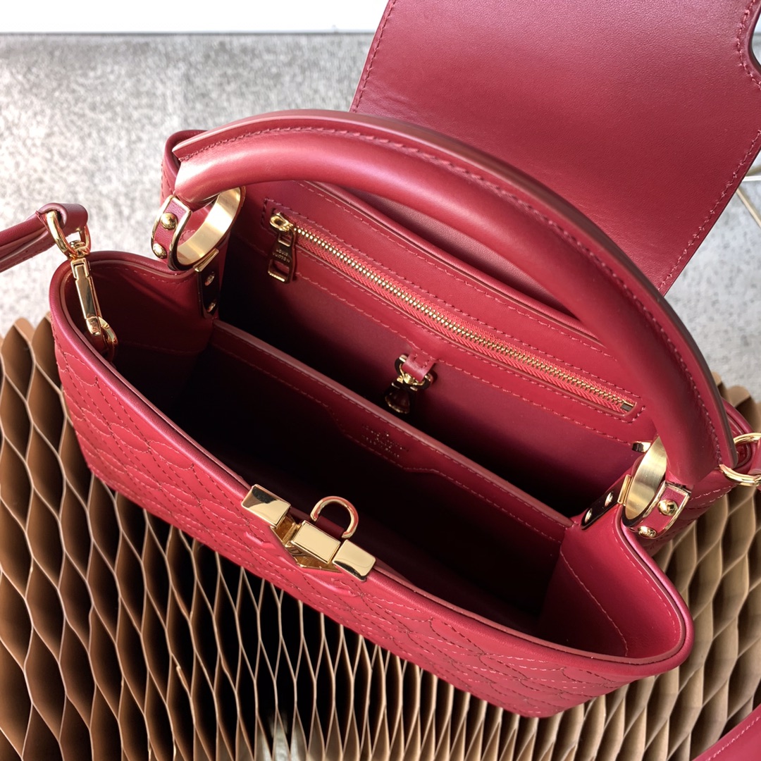 l0vis Vvtt0n capucines bb monogram flower burgundy m55366 27 x 18 x 9 cm