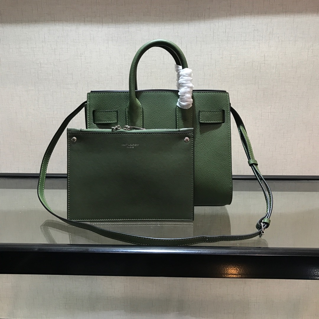 Y51 baby classic sac de jour in grained leather dark green 421863 26 x 21 x 13 cm