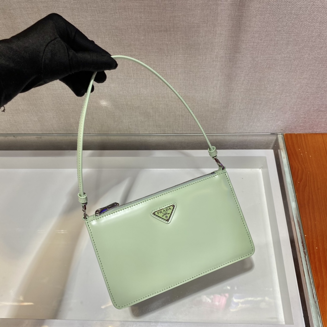 Pra*a mini saffiano leather bag aqua 1bc155 20 x 12 x 5.5 cm