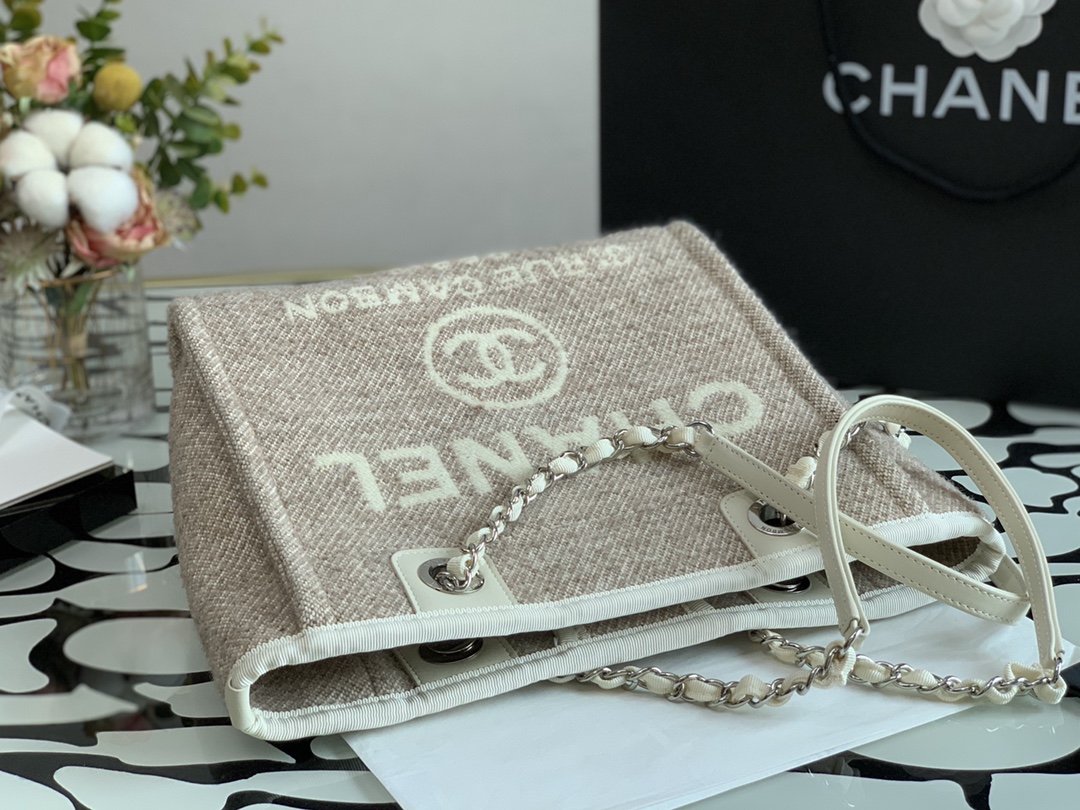Ch**el deauville tote bag grey 28 cm