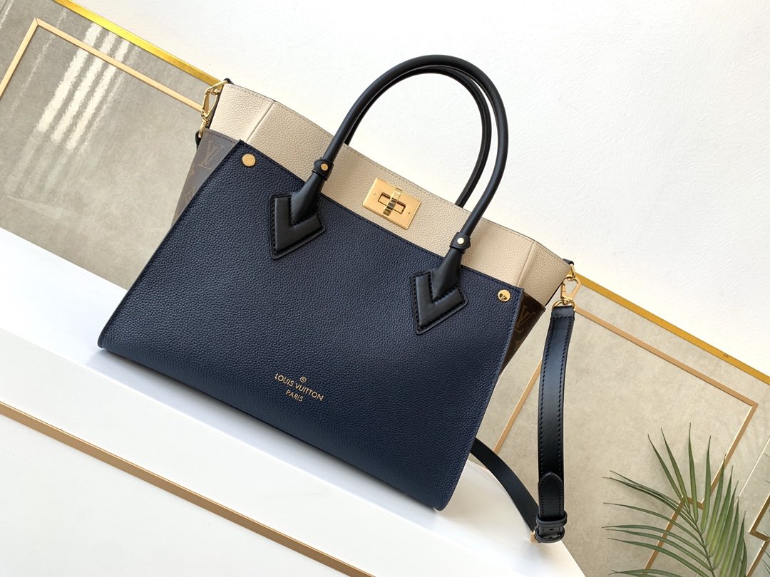 l0vis Vvtt0n on my side mm canvas navy m53823 30.5 x 24.5 x 14 cm
