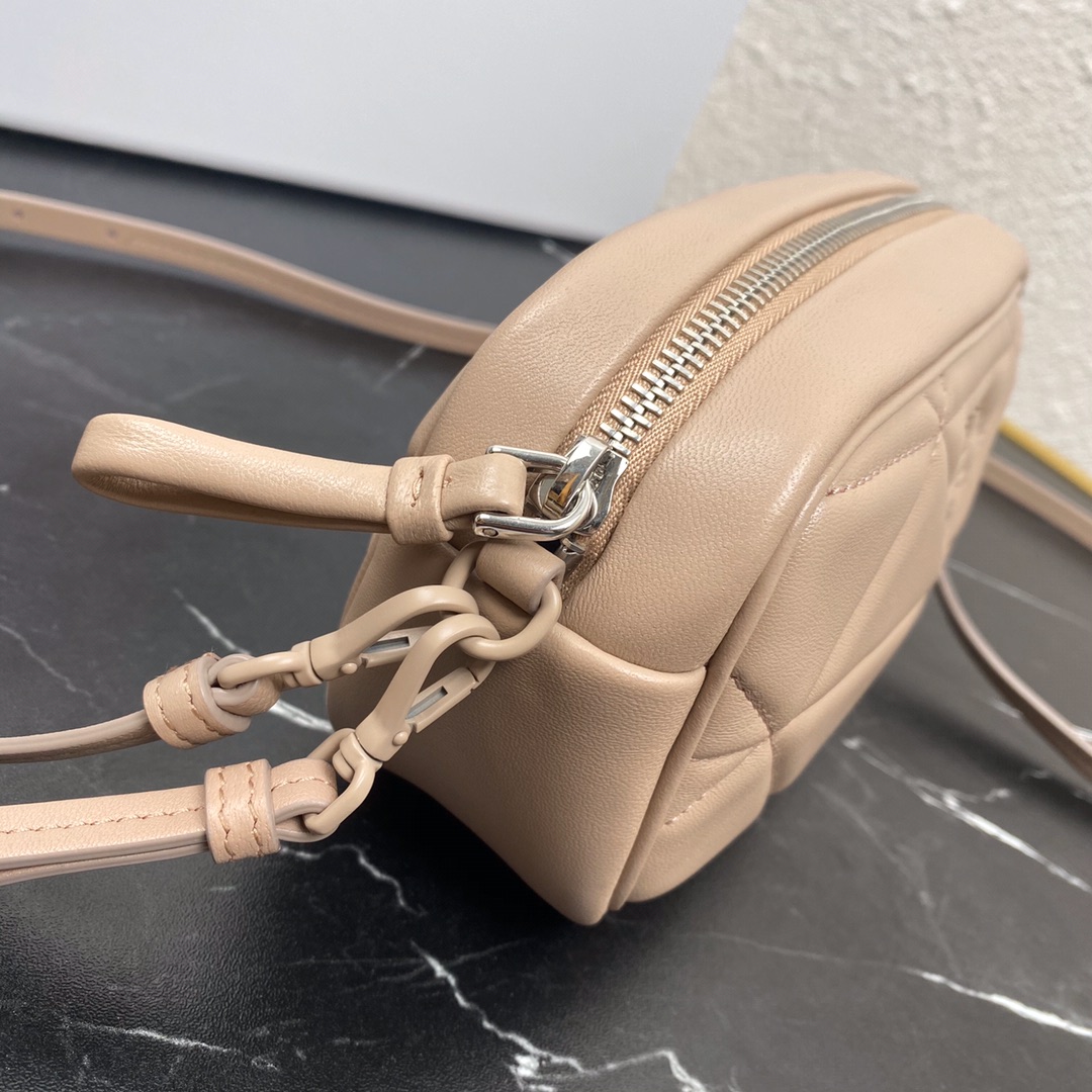 Pra*a mini spectrum quilted nappa leather light beige 1dh046 10 x 19 x 5.5 cm